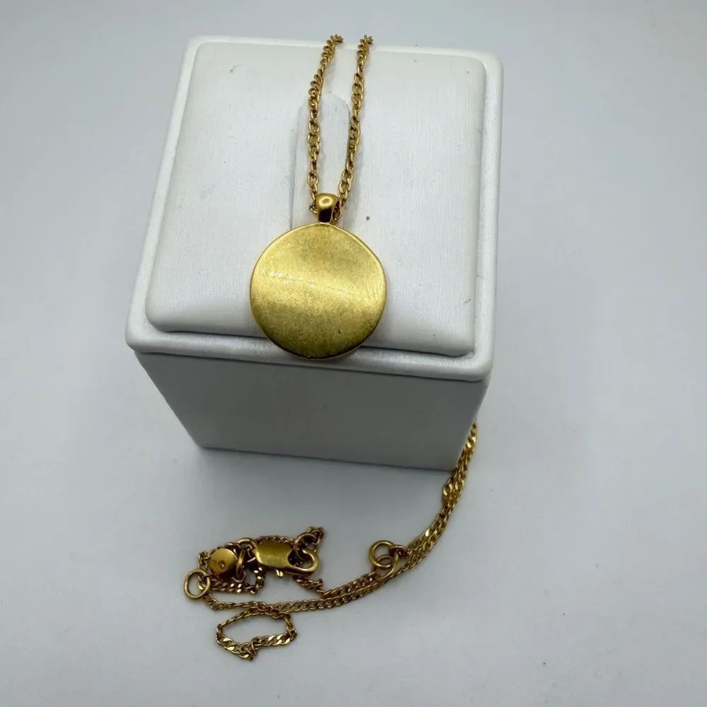 19" Madewell gold tone metal "coin" pendant necklace! - Picture 6 of 13